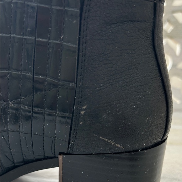 Nine West Westlyno Black Leather Ankle Booties Block Heel Chelsea 9 Worn Once - Picture 8 of 9